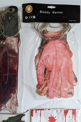 Halloween Party Decorations Set Horror Gore Blood Banners Knives Bats Creepy
