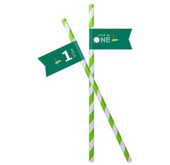 20 Golf Themed Hole In One Drinking Paper Straws Flag Party Decorations Cocktail
