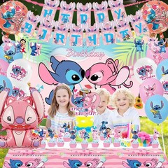 Pink Stitch Birthday Party Supplies Stitch Party Decorations Include Banner B…