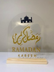 Islamic Acrylic Sign Decor Eid Ramadan Mubarak Table Decor Start and End with…