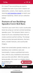 CV LINENS Backdrop + FRAME – kids Birthday Party red Barn Photo Background