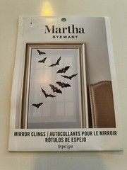 Martha Stewart Crafts Halloween Bats Mirror Wall Clings Party Decorations Set