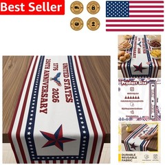 4th of July Patriotic Table Runner 250th Anniversary Decor USA Flag 1776 2026