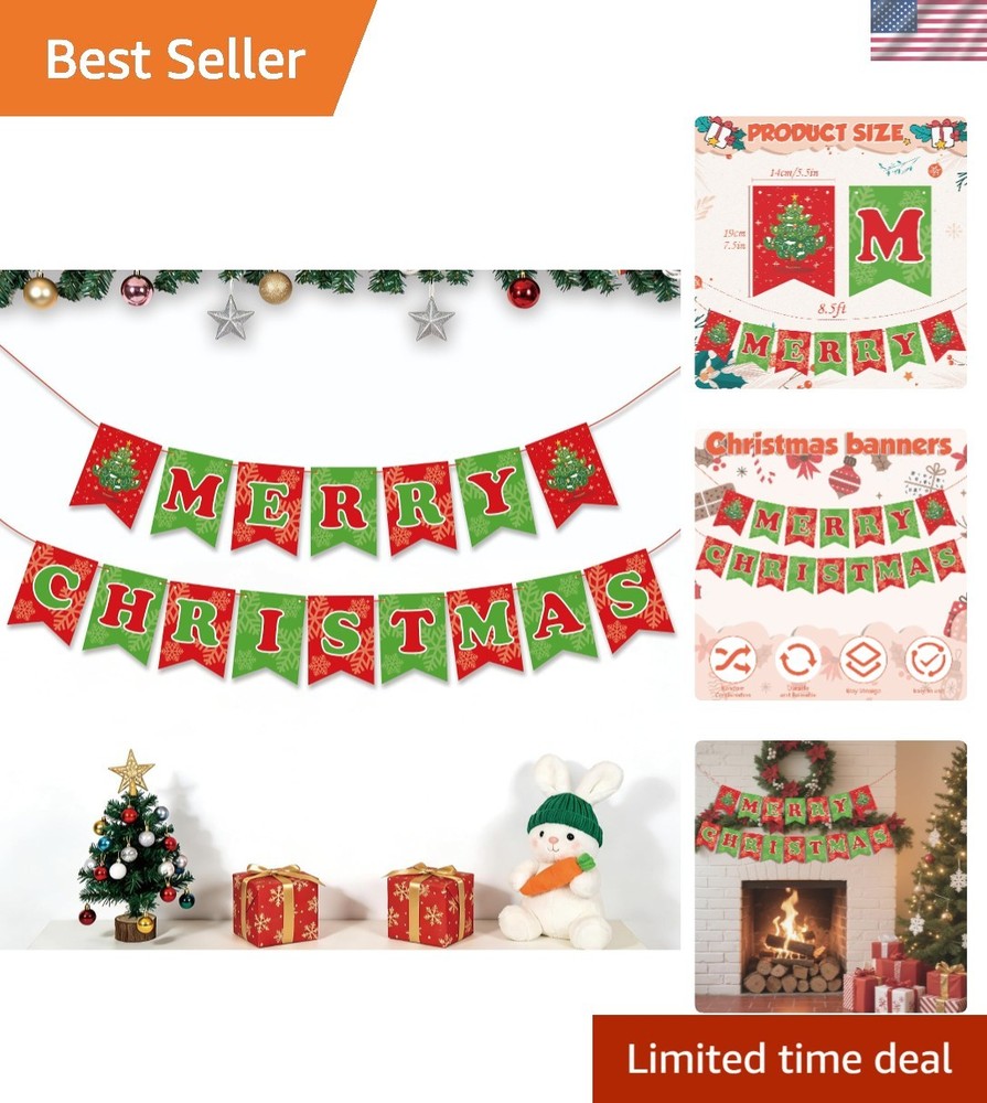Reusable Merry Christmas Photo Backdrop – 7.48″ x 393″ for Cheerful Celebrations
