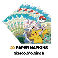 Eevee Party Supplies Set Plates Cups Tablecloth Napkins Birthday Decor