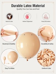 CVPARTYON Beige Champagne Gold Balloons 60 Pcs 12 Inch Cream Tan Nude Neutral…