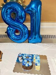 40 Inch 21 Number Balloon Birthday Decorations for Men Number 21 Dark Blue