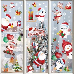 168 Pcs Christmas Window Decorations – Merry Clings for Red