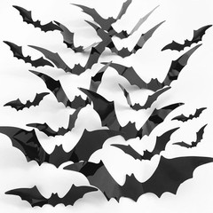 120PCS Halloween Bats Decoration, 3D Bat Decorations Scary Black