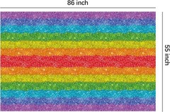 3-Pcs Rainbow Tablecloth Set 55×86 in Glitter for Birthday & Pride Celebrations