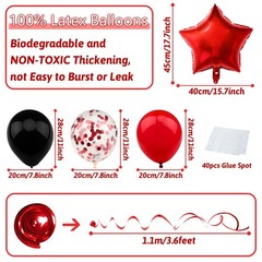 Recosis Black and Red Birthday Decorations – Happy