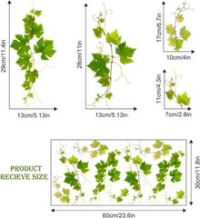 Supzone Green Vine Window Clings Spring Hanging Leaves Multicolor