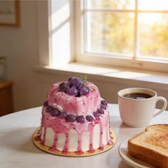 Fake Cake Dessert Artificial Cream Blueberry Jam Cupcake Faux Food Display