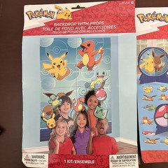 Pokemon Party Decorations Photo Backdrop with Props Table Decorations New