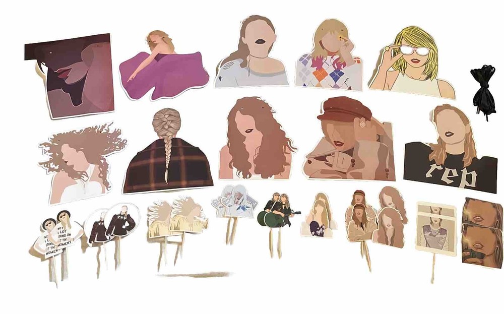 Taylor Swift Birthday Party Supplies / Hanging Banner & Cupcake Toppers – New