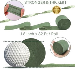 Crepe Paper Streamers 4 Rolls 328ft, Pack of Sage Green Crepe Paper for Party…