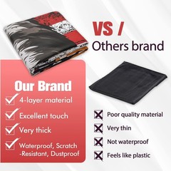 iEsstros 6.5ft Pool Table Cover Waterproof Leather Billiard Table Protector Red