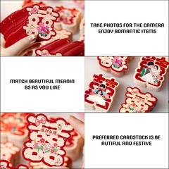 120 PCS Chinese Wedding Double Happiness Confetti Red Mini Table Scatter Decor