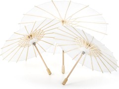 DIY Handcrafted Paper Umbrella Decor for Party Wedding Kids Art 12 Inch White