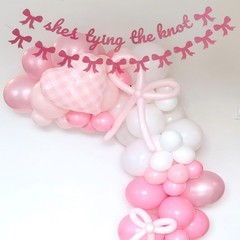 She’s Tying The Knot Banner & Pink Glitter Pink Bow Bunting Garland – Coquett…