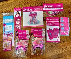 BARBIE~Large Birthday Party Decorations Lot NEW! Invitations,Banner,Table, Etc