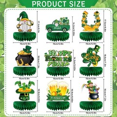 9PCS St Patricks Day Decorations Honeycomb Centerpiece, St Patricks Day Table…