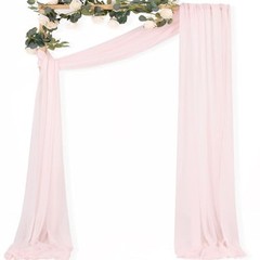 Blush Pink Wedding Arch Draping Fabric 1 Panel 20ft Sheer Chiffon Drapery