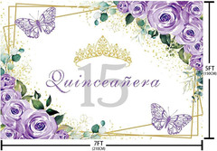 7X5Ft Quinceañera Backdrop Mis Quince 15 Anos Birthday Party Decoration Supplies