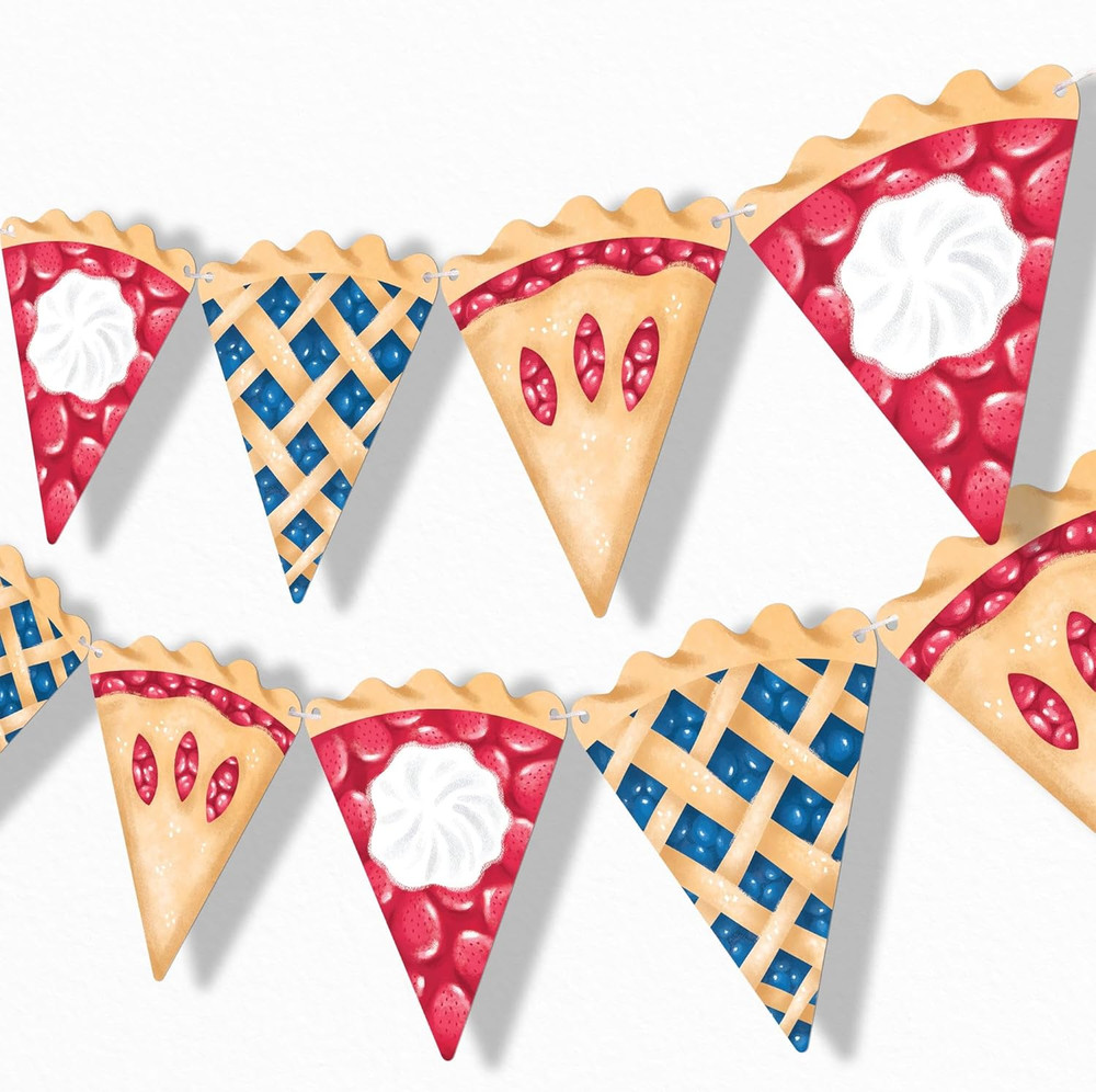 Pie Garland Birthday Banner, Patriotic Party Decorations, Cutie Pie Baby Shower