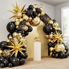 Black and Gold Balloons, 2026 Graduation Decorations 140pcs Black Star Latex …
