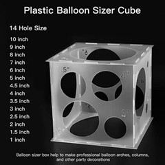 14 Holes Balloon Sizer Cube Box Collapsible Measurement Tool for Birthday Party