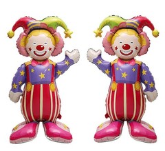 circus decorations 2Pack 4D Standing 47.6 Inch Huge Smiling Circus Clown alum…