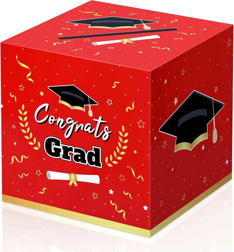 Graduation Decorations 2026 Red Graduation Card Box Graduation Party Decorations