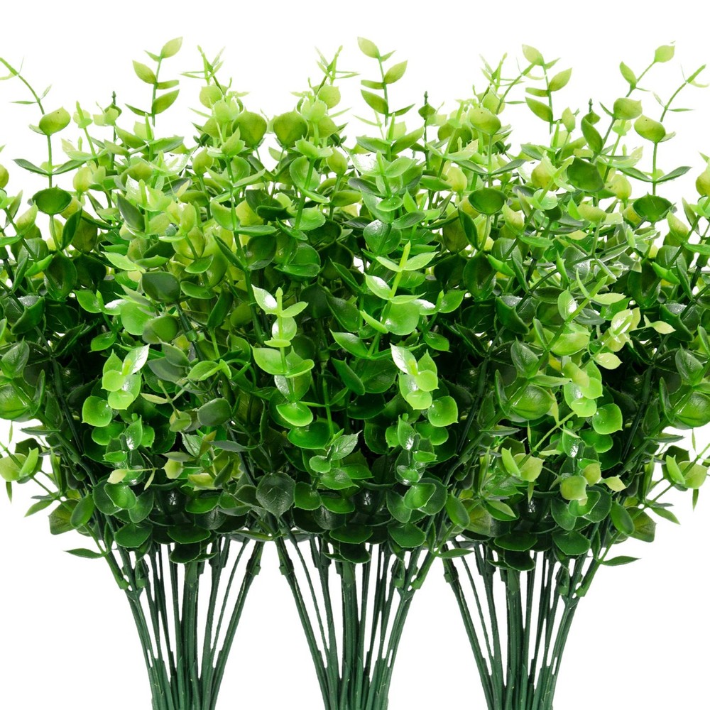 Besteek 9 Bundles Fake Plants Artificial Boxwood Greenery 63 9 Bundles, Green