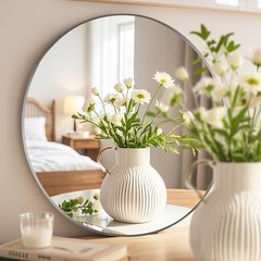 12PCS Round Mirror Plates for Centerpieces, Mirror Trays 12inch Flat Circle M…