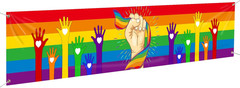 Pride Banner Rainbow Flag 120″ X 20″ LGBT Decorations Yard Sign Party Decor Vivi