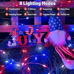 Solar 4th of July String Lights 2Pack 400LED
