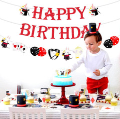 Magic Show Birthday Party Decorations – Happy Birthday Banner and Garland, Magic