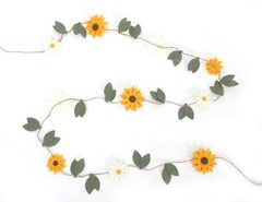 Felt Daisy Sunflower Garland – Flower Party Wall Hanging Decorations,Bohemian…