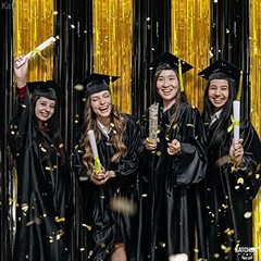 KatchOn, Xtralarge Black and Gold Streamers – 8×3.2 Feet, Pack of 2 | Black a…