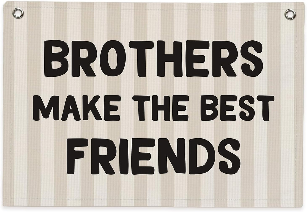 Boys Room Decor, Brothers Make the Best Friends Toddler Room Banner, Cute Linen