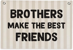 Boys Room Decor, Brothers Make the Best Friends Toddler Room Banner, Cute Linen