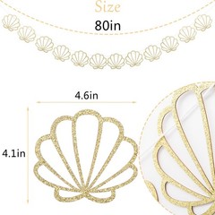 Seashell Garland for Bachelorette Party – Coastal Bridal Shower Banner Decor,…