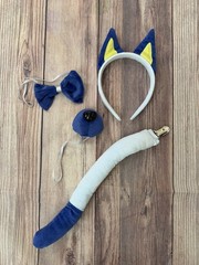 4 Pieces Dog Ears Tail Nose Set-Headband Costume Accessory for Halloween Bluey