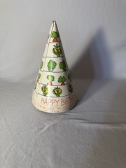 Birthday Cone Party Hat, Paper, Vegetable Pattern, 5 hats