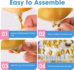 4 Sets Reusable Balloon Stand Kits for Birthday, Graduation & Baby Showers