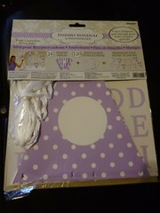 PERSONALIZED PENNANT BANNER PARTY PURPLE STRIPES POLKA DOTS