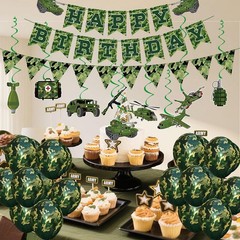 Army Party Decorations Camouflage Decoration Set Military Themed Happy Banner…