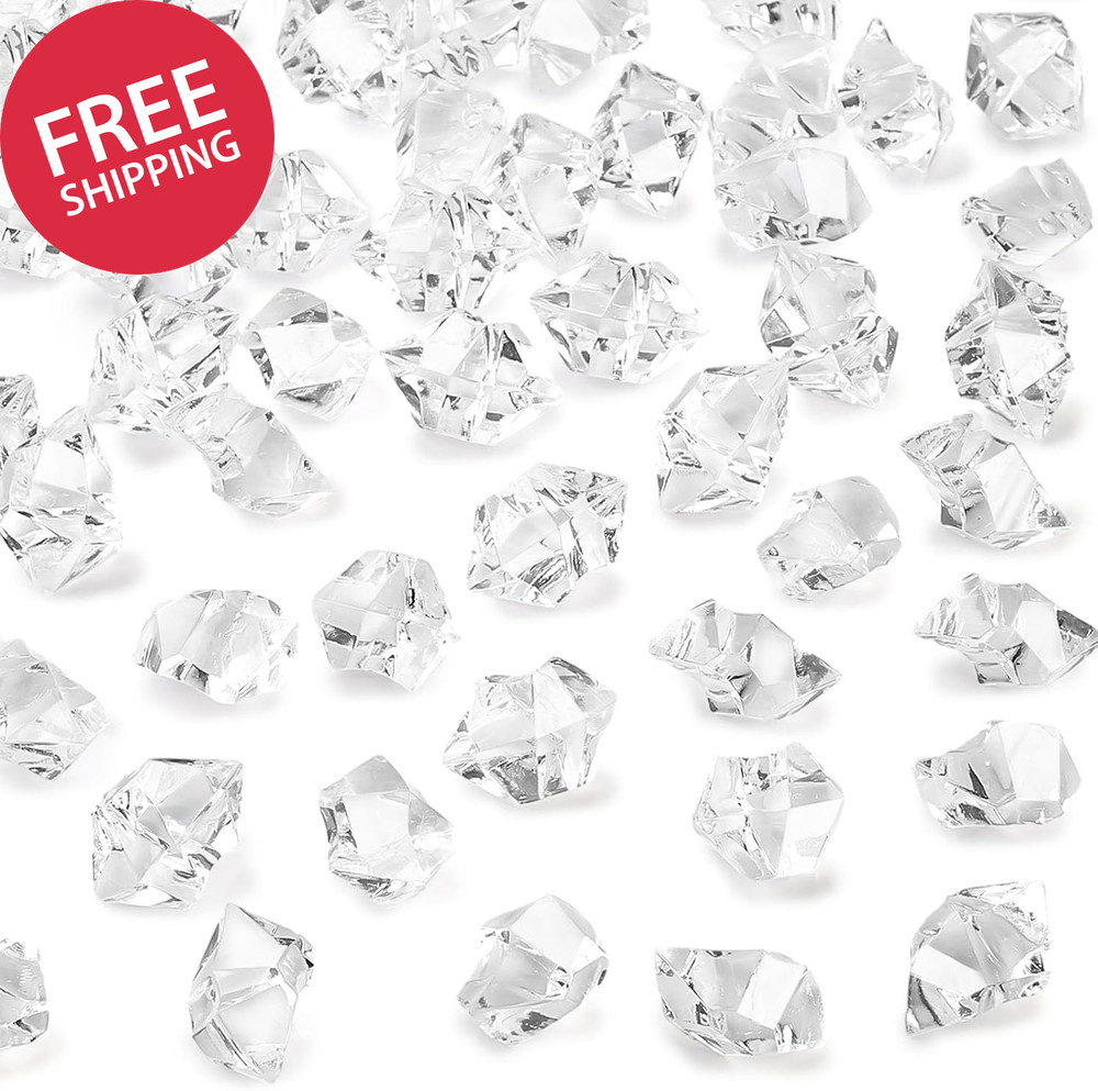 150Pc Fake Acrylic Diamond Plastic Ice Rocks Vase Filler Party Wedding Decor