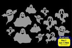 Halloween Vinyl Stickers Window Decorations Spooky Party Kids Pumpkin Bats Ghost